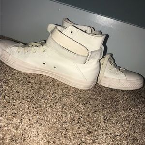 White Leather Converse Hightops